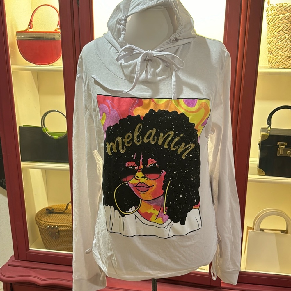 NWT On Fire Women's Melanin Hooded Shirt